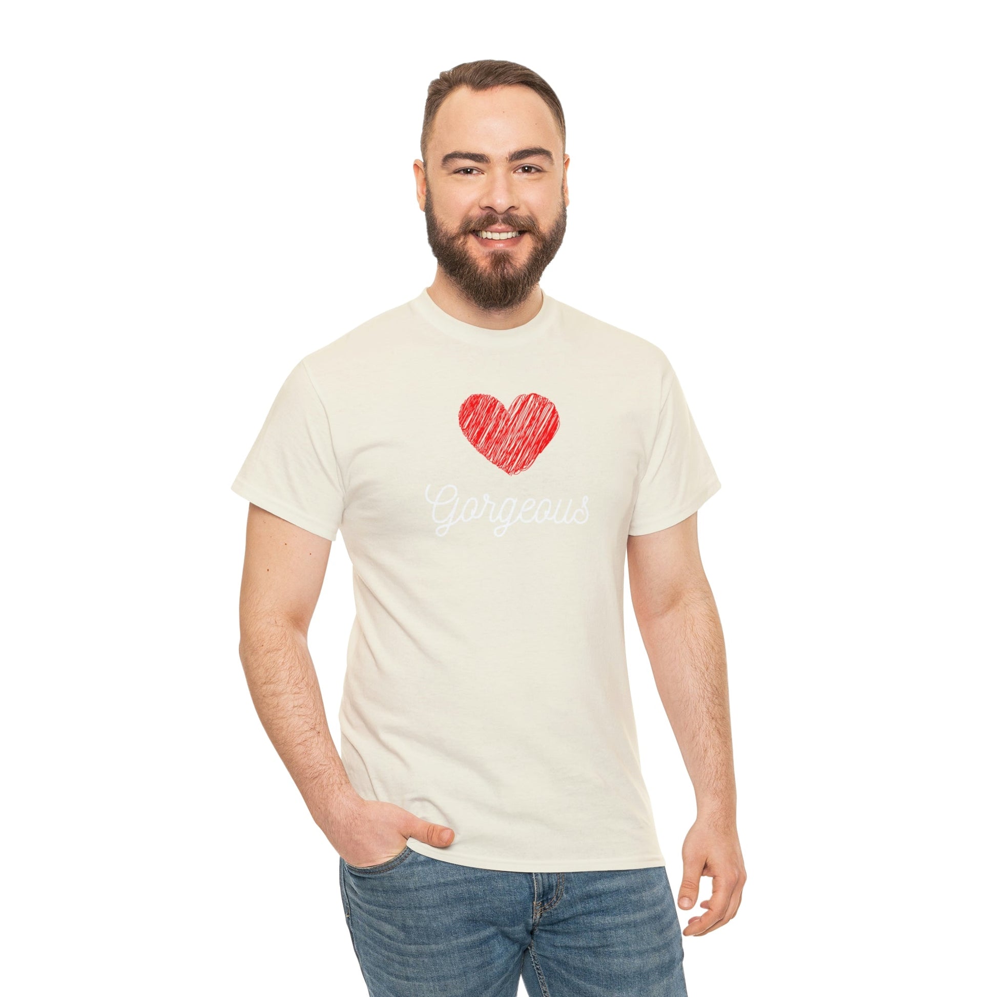 Gorgeous Heart, Love, Positivity, Romantic, Unisex Heavy Cotton Tee - StarJam T-Shirt