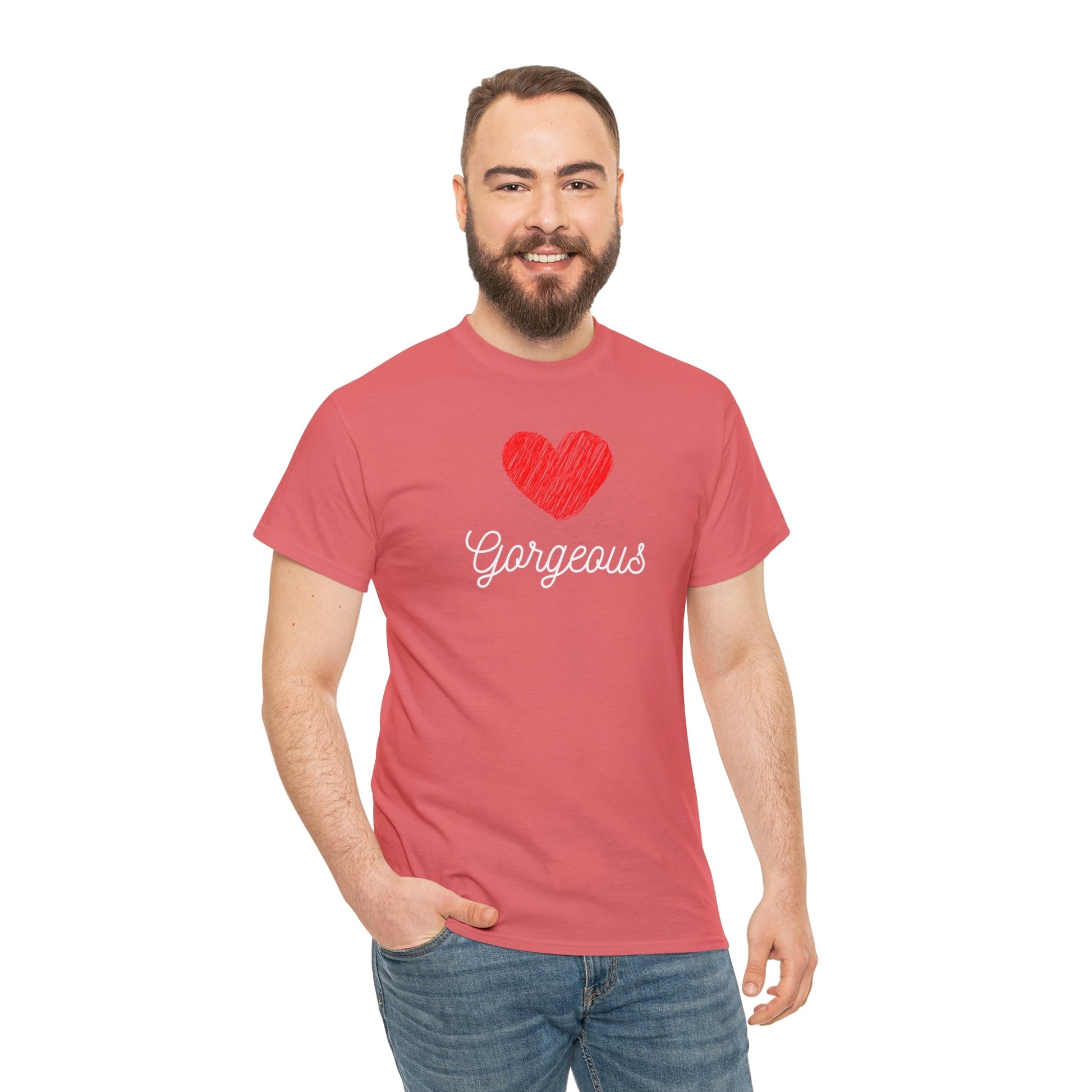 Gorgeous Heart, Love, Positivity, Romantic, Unisex Heavy Cotton Tee - StarJam T-Shirt