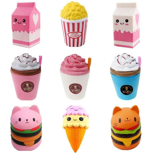 Jumbo Cute Popcorn Cake Hamburger Squishy Unicorn Milk Slow Rising Squeeze Toy Scented Stress Relief For Kid Fun Gift Toy - StarJam