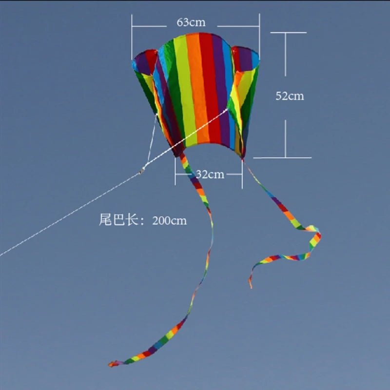 Kids Interactive Long Tile Rainbow Parafoil Flying Kite Educational For Play For Creative Outdoor Toy Best Gift For Outd - StarJam