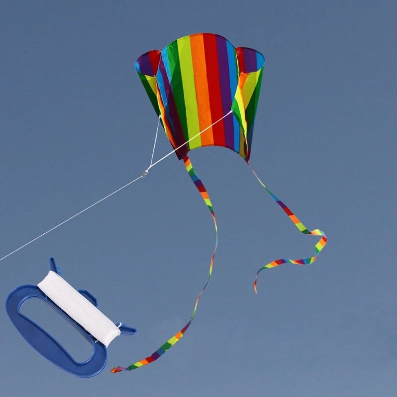 Kids Interactive Long Tile Rainbow Parafoil Flying Kite Educational For Play For Creative Outdoor Toy Best Gift For Outd - StarJam