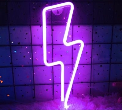 Led Home Neon Lightning Shaped Sign Neon Fulmination Light Usb Decorative Light Wall Decor For Kids Baby Room Wedding Party - StarJam Gifts