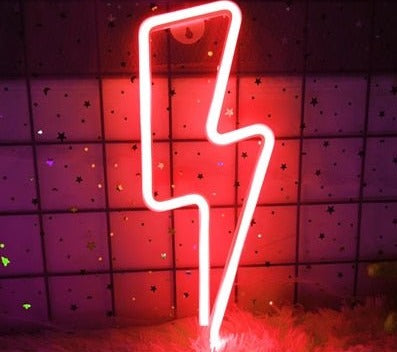 Led Home Neon Lightning Shaped Sign Neon Fulmination Light Usb Decorative Light Wall Decor For Kids Baby Room Wedding Party - StarJam Gifts