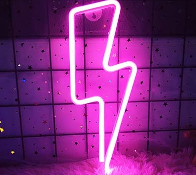 Led Home Neon Lightning Shaped Sign Neon Fulmination Light Usb Decorative Light Wall Decor For Kids Baby Room Wedding Party - StarJam Gifts