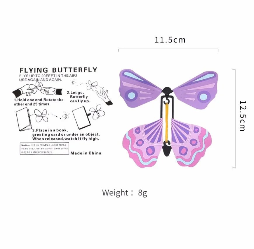 Magic Wind Up Flying Butterfly In The Book Rubber Band Powered Magic Fairy Flying Toy Great Surprise Gift Party Favor - StarJam