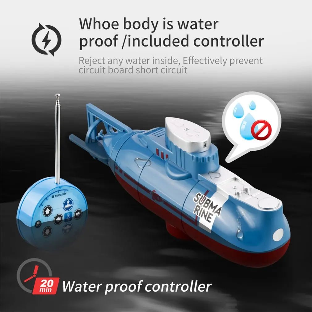 Mini Rc Submarine 0.1m/s Speed Remote Control Boat Waterproof Diving Toy Simulation Model Gift For Kids Boys Girls New Year Gift - StarJam