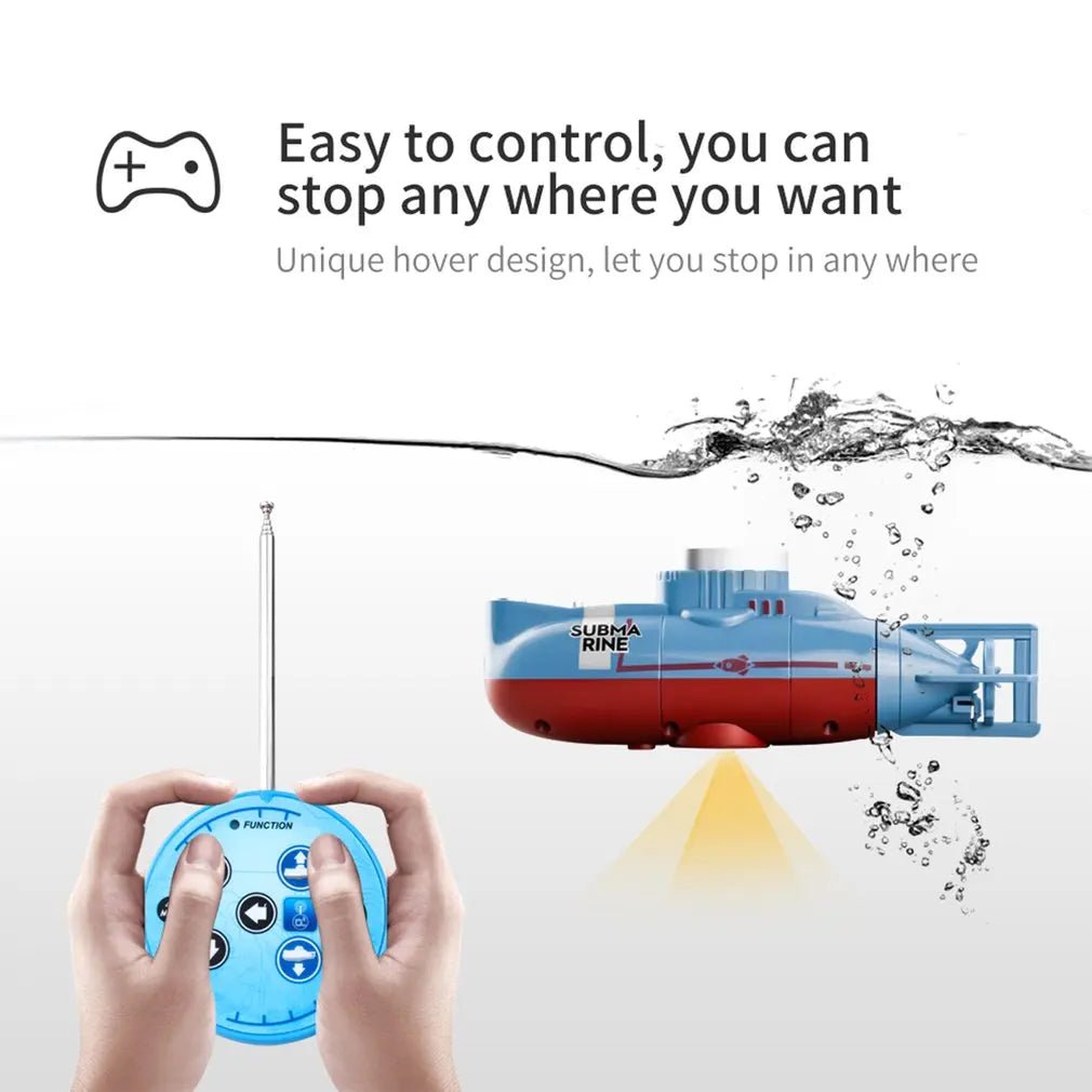 Mini Rc Submarine 0.1m/s Speed Remote Control Boat Waterproof Diving Toy Simulation Model Gift For Kids Boys Girls New Year Gift - StarJam