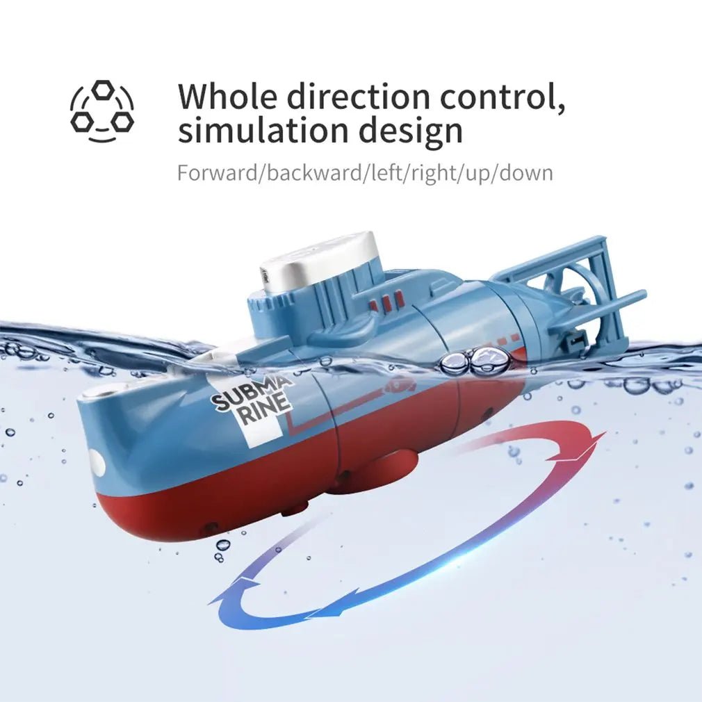 Mini Rc Submarine 0.1m/s Speed Remote Control Boat Waterproof Diving Toy Simulation Model Gift For Kids Boys Girls New Year Gift - StarJam