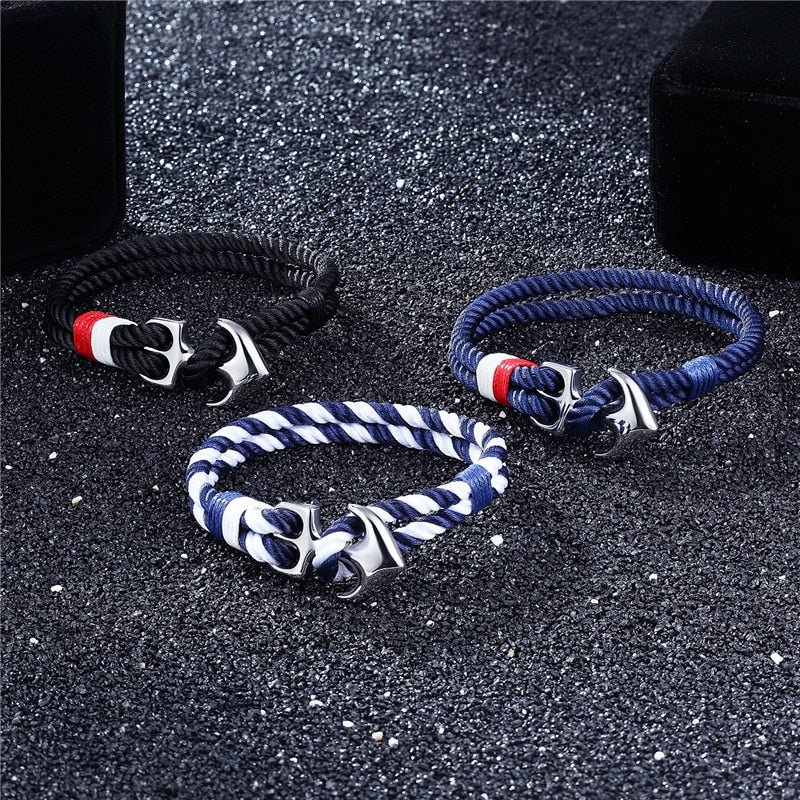 Mkendn High Quality Anchor Bracelets Men Charm Nautical Survival Rope Chain Paracord Bracelet Male Wrap Metal Sport Hooks - StarJam Gifts