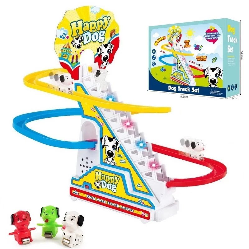 Penguin Track Toy Climb Stairs Children Kids Classic Cartoon Dogs Ducks Electrical Music Light Birthday Christmas New Year Gift - StarJam