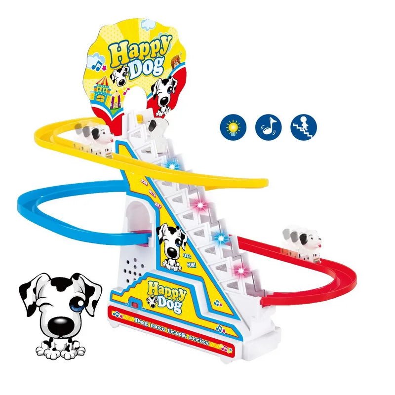 Penguin Track Toy Climb Stairs Children Kids Classic Cartoon Dogs Ducks Electrical Music Light Birthday Christmas New Year Gift - StarJam