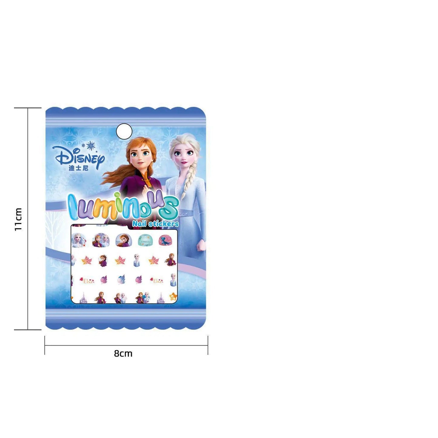 Random 1pcs Disney Luminous Night Cartoon Frozen Princess Pooh Bear Snow White Nail Stickers Minnie Mickey Stickers For Kid Gift - StarJam