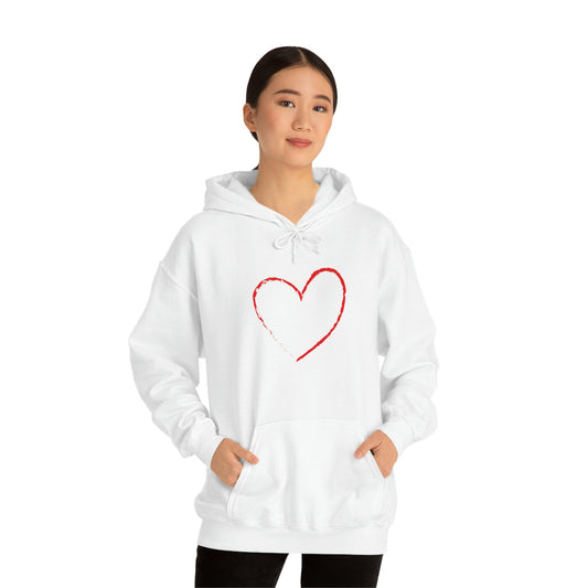 Red Heart - Ladies Hoodie, Mens Hoodie, Trending, Love Heart, Fashion, Hooded Pullover, Sweatshirt, Hoody, Heavy Blend Hooded Sweatshirt | Comfortable Hoodie - StarJam Hoodie