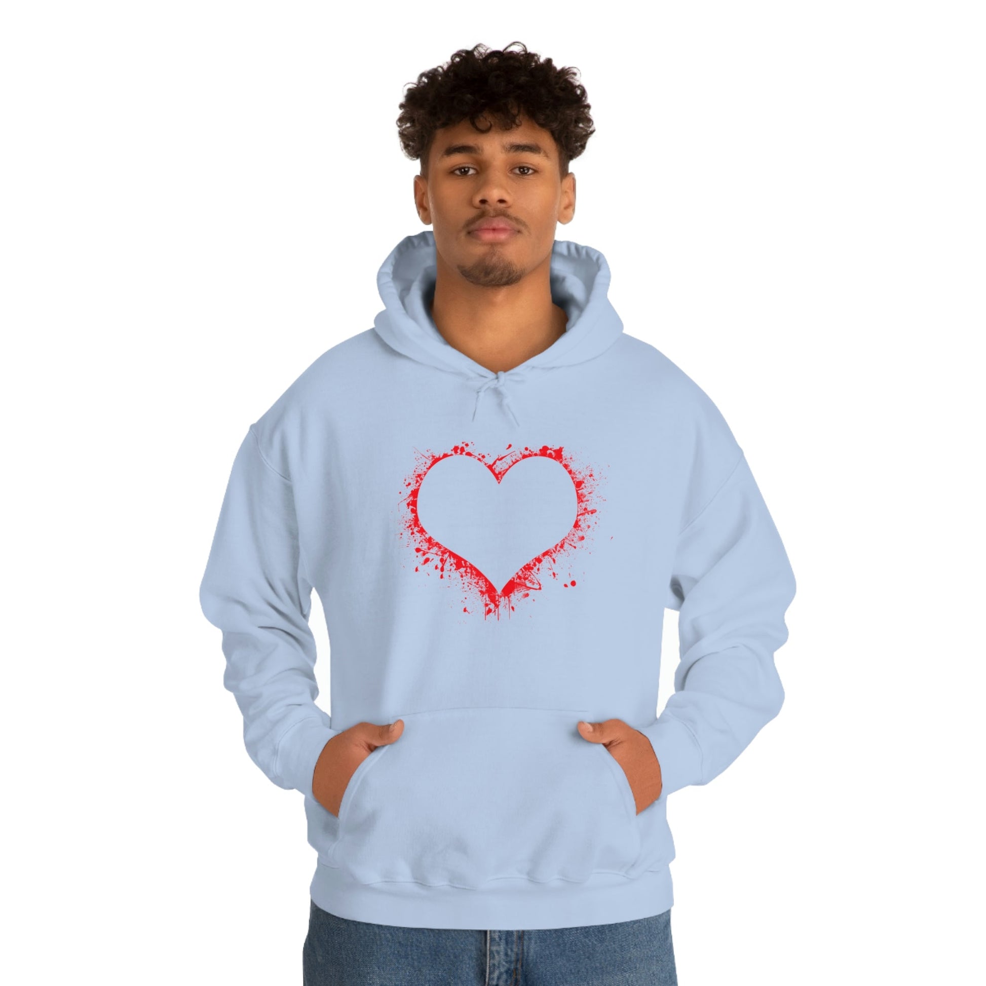 Red Paint Hearts - Ladies Hoodie, Mens Hoodie, Trending, Love Heart, Fashion, Hooded Pullover, Sweatshirt, Hoody, Heavy Blend Hooded Sweat | Comfortable Hoodie - StarJam Hoodie