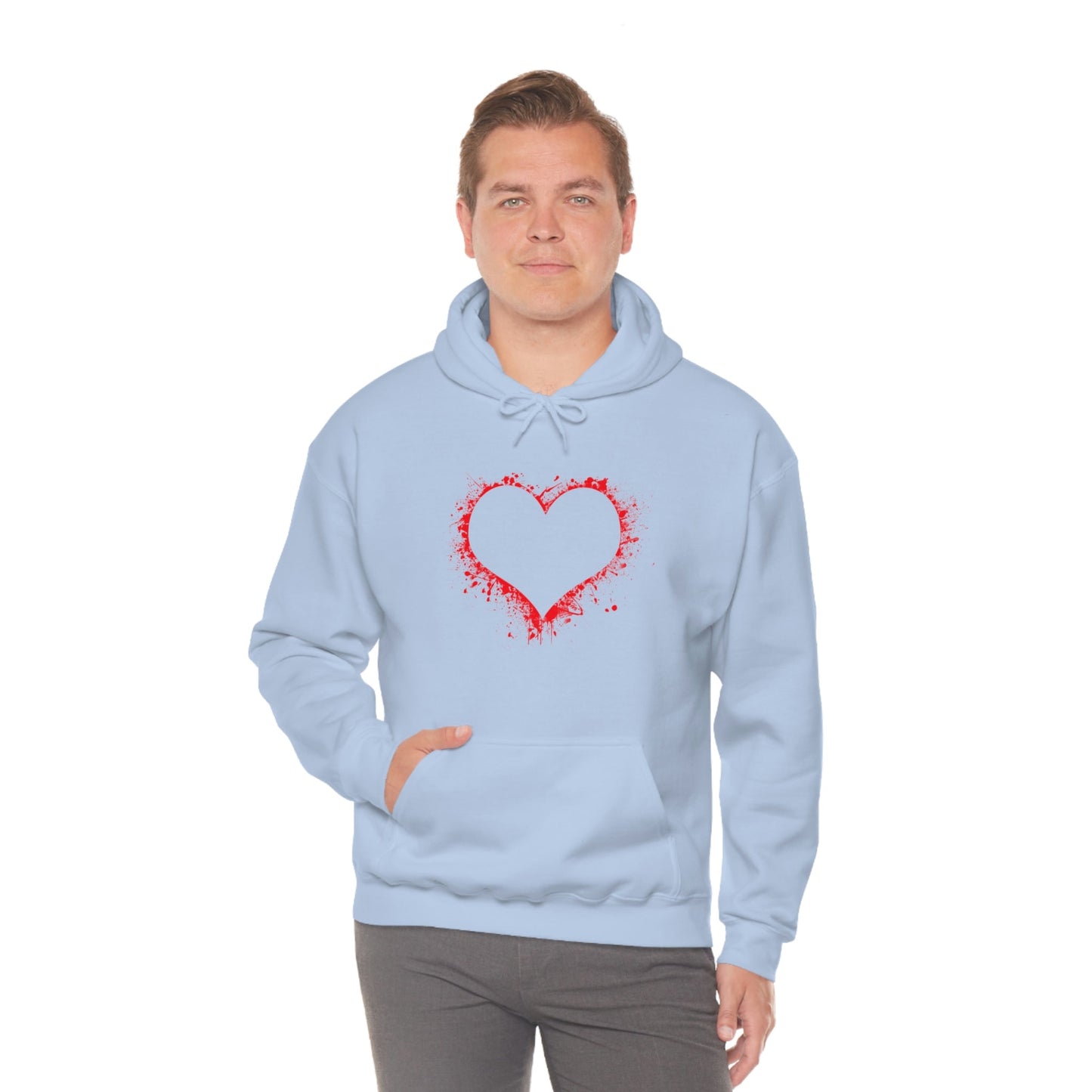 Red Paint Hearts - Ladies Hoodie, Mens Hoodie, Trending, Love Heart, Fashion, Hooded Pullover, Sweatshirt, Hoody, Heavy Blend Hooded Sweat | Comfortable Hoodie - StarJam Hoodie