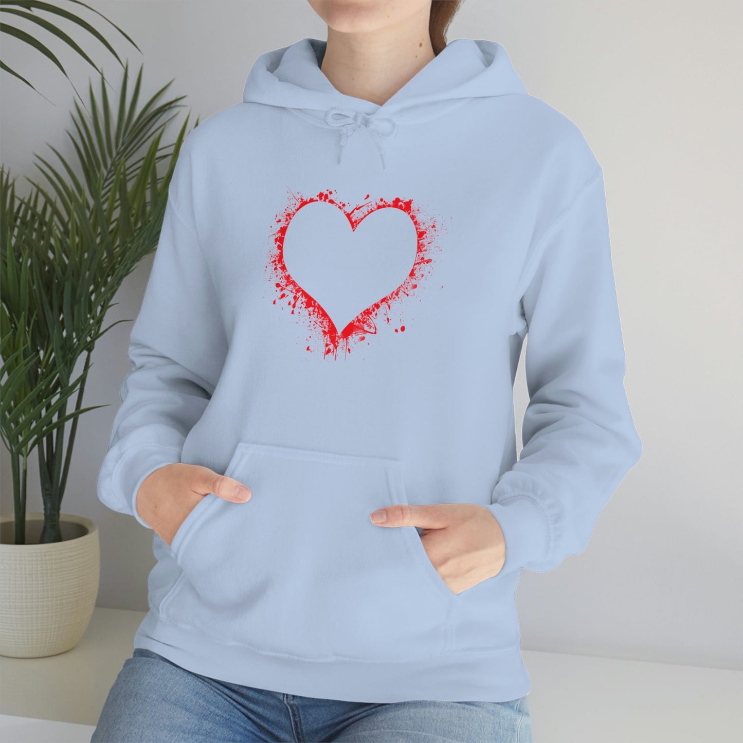 Red Paint Hearts - Ladies Hoodie, Mens Hoodie, Trending, Love Heart, Fashion, Hooded Pullover, Sweatshirt, Hoody, Heavy Blend Hooded Sweat | Comfortable Hoodie - StarJam Hoodie