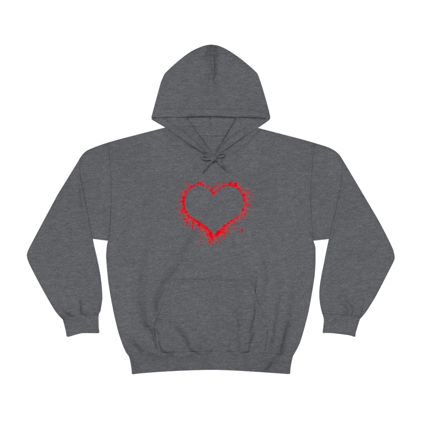 Red Paint Hearts - Ladies Hoodie, Mens Hoodie, Trending, Love Heart, Fashion, Hooded Pullover, Sweatshirt, Hoody, Heavy Blend Hooded Sweat | Comfortable Hoodie - StarJam Hoodie