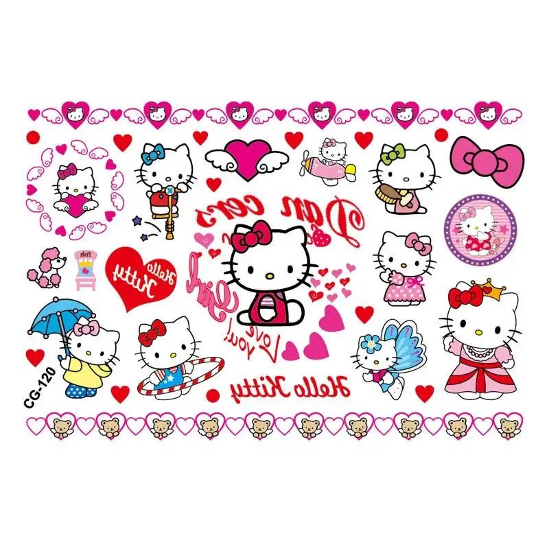 Sanrio Tattoo Stickers Kids Birthday Party Decoration Kawaii Anime Figure Hello Kitty Kuromi Cinnamoroll Stickers Cosplay Toys - StarJam
