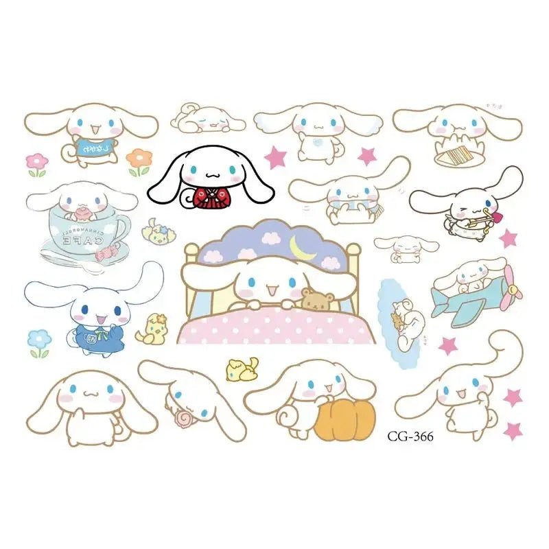 Sanrio Tattoo Stickers Kids Birthday Party Decoration Kawaii Anime Figure Hello Kitty Kuromi Cinnamoroll Stickers Cosplay Toys - StarJam