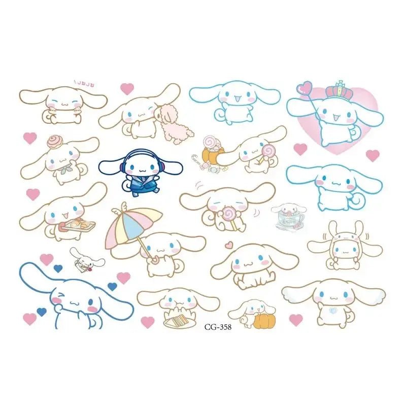 Sanrio Tattoo Stickers Kids Birthday Party Decoration Kawaii Anime Figure Hello Kitty Kuromi Cinnamoroll Stickers Cosplay Toys - StarJam