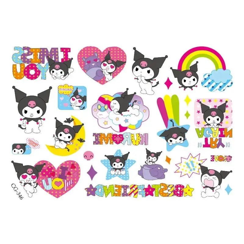 Sanrio Tattoo Stickers Kids Birthday Party Decoration Kawaii Anime Figure Hello Kitty Kuromi Cinnamoroll Stickers Cosplay Toys - StarJam