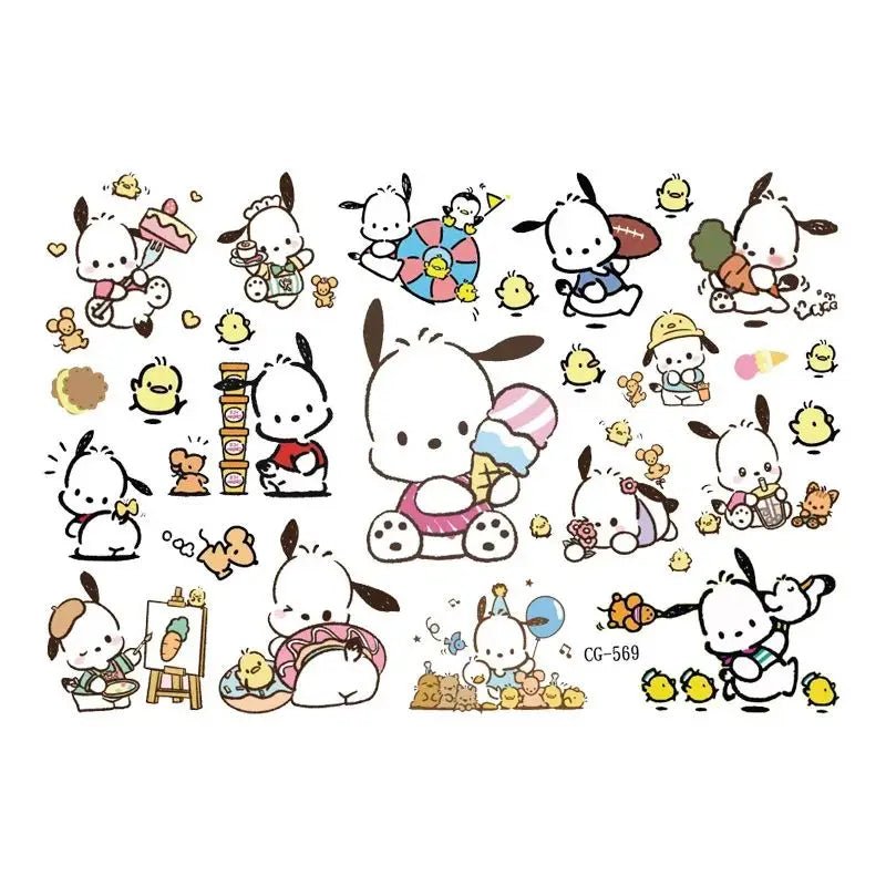 Sanrio Tattoo Stickers Kids Birthday Party Decoration Kawaii Anime Figure Hello Kitty Kuromi Cinnamoroll Stickers Cosplay Toys - StarJam