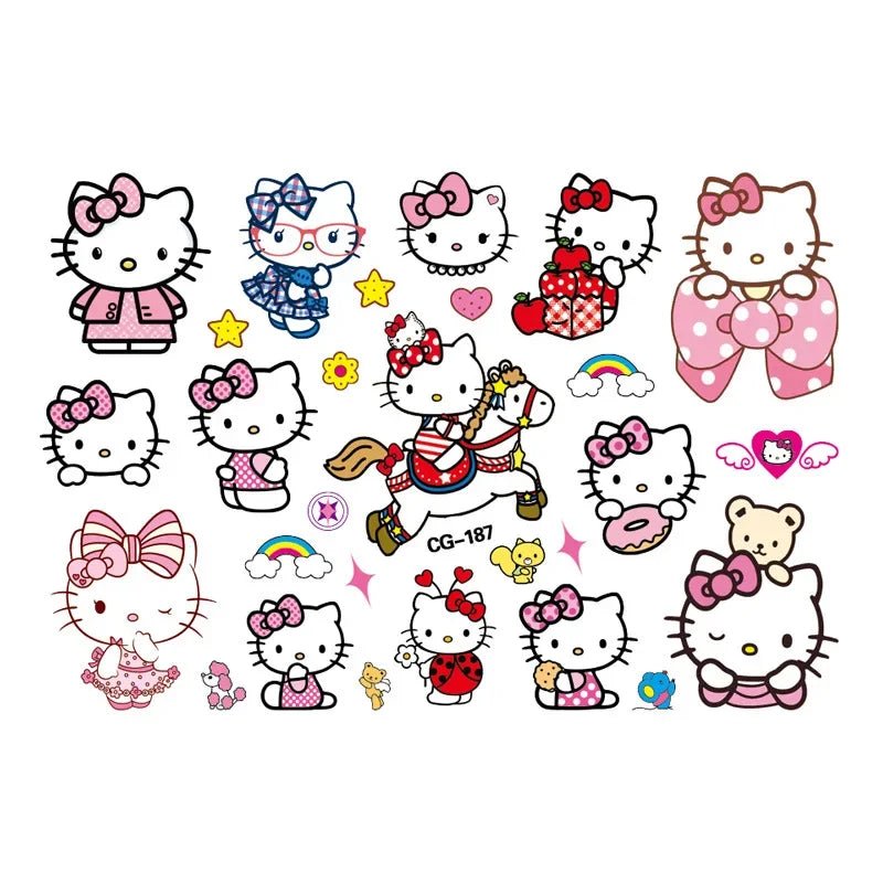 Sanrio Tattoo Stickers Kids Birthday Party Decoration Kawaii Anime Figure Hello Kitty Kuromi Cinnamoroll Stickers Cosplay Toys - StarJam