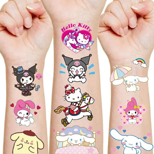 Sanrio Tattoo Stickers Kids Birthday Party Decoration Kawaii Anime Figure Hello Kitty Kuromi Cinnamoroll Stickers Cosplay Toys - StarJam