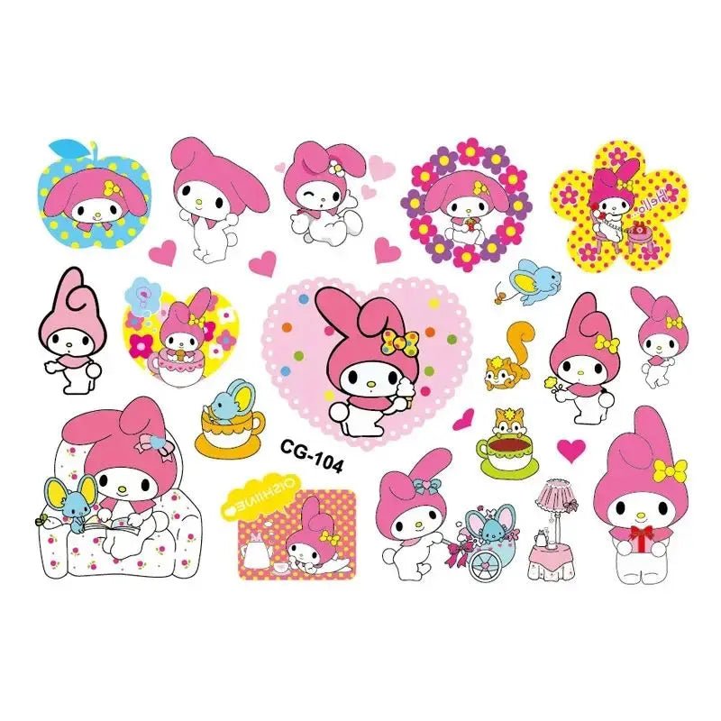 Sanrio Tattoo Stickers Kids Birthday Party Decoration Kawaii Anime Figure Hello Kitty Kuromi Cinnamoroll Stickers Cosplay Toys - StarJam