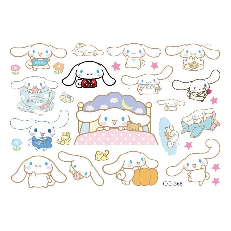 Sanrio Tattoo Stickers Kids Birthday Party Decoration Kawaii Anime Figure Hello Kitty Kuromi Cinnamoroll Stickers Cosplay Toys - StarJam