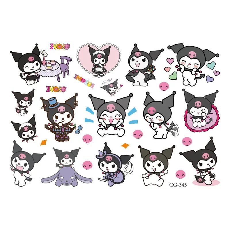 Sanrio Tattoo Stickers Kids Birthday Party Decoration Kawaii Anime Figure Hello Kitty Kuromi Cinnamoroll Stickers Cosplay Toys - StarJam