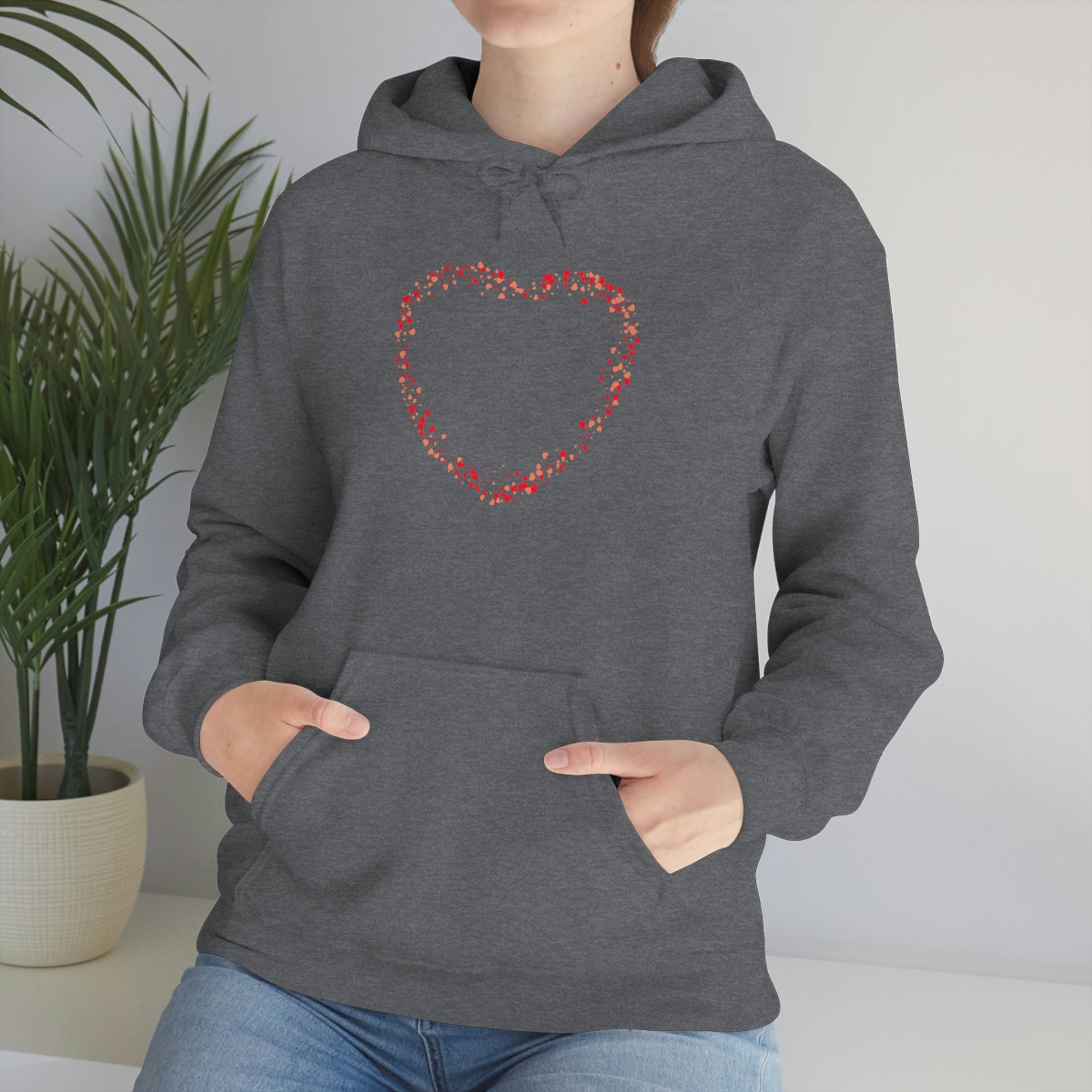 Tiny Red Print Hearts - Ladies Hoodie, Mens Hoodie, Trending, Love Heart, Fashion, Hooded Pullover, Sweatshirt, Hoody, Cozy, Soft, Durable | Comfortable Hoodie - StarJam Hoodie