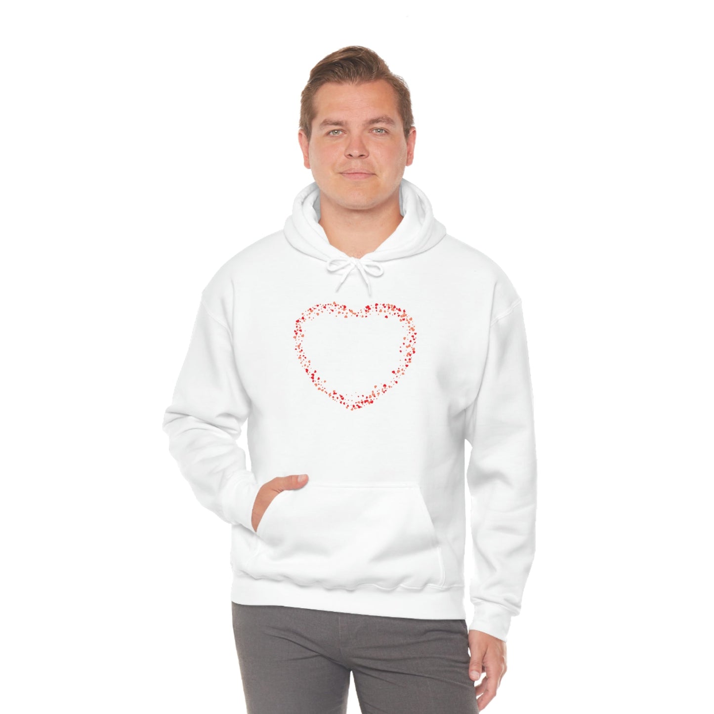 Tiny Red Print Hearts - Ladies Hoodie, Mens Hoodie, Trending, Love Heart, Fashion, Hooded Pullover, Sweatshirt, Hoody, Cozy, Soft, Durable | Comfortable Hoodie - StarJam Hoodie