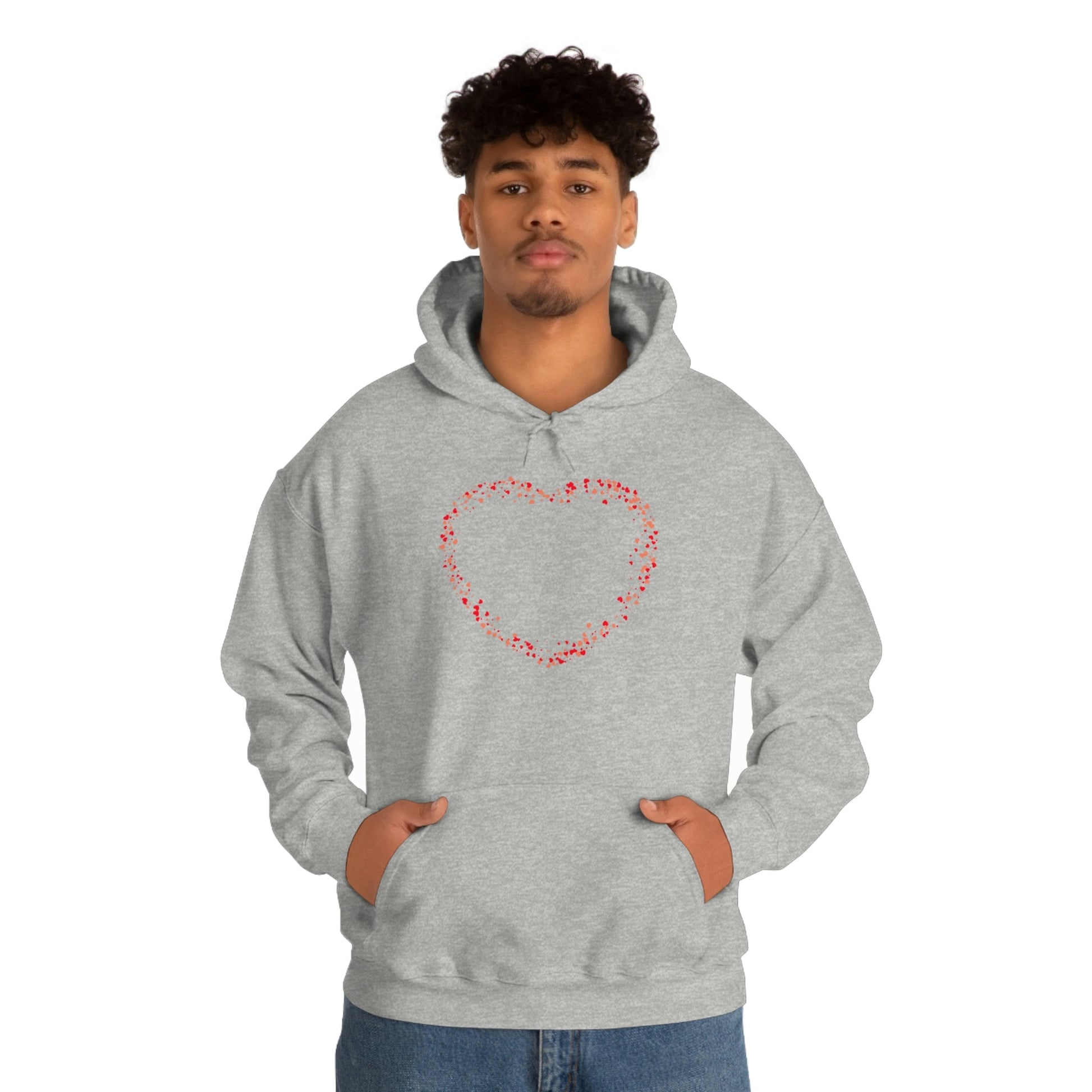 Tiny Red Print Hearts - Ladies Hoodie, Mens Hoodie, Trending, Love Heart, Fashion, Hooded Pullover, Sweatshirt, Hoody, Cozy, Soft, Durable | Comfortable Hoodie - StarJam Hoodie