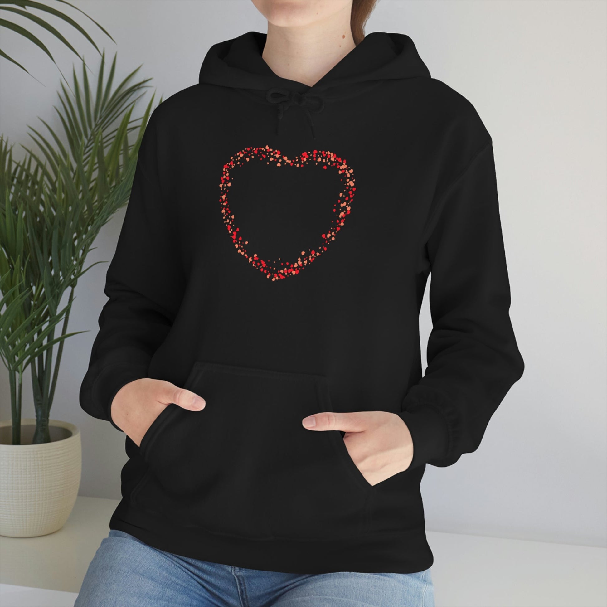 Tiny Red Print Hearts - Ladies Hoodie, Mens Hoodie, Trending, Love Heart, Fashion, Hooded Pullover, Sweatshirt, Hoody, Cozy, Soft, Durable | Comfortable Hoodie - StarJam Hoodie