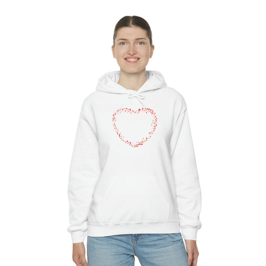 Tiny Red Print Hearts - Ladies Hoodie, Mens Hoodie, Trending, Love Heart, Fashion, Hooded Pullover, Sweatshirt, Hoody, Cozy, Soft, Durable | Comfortable Hoodie - StarJam Hoodie