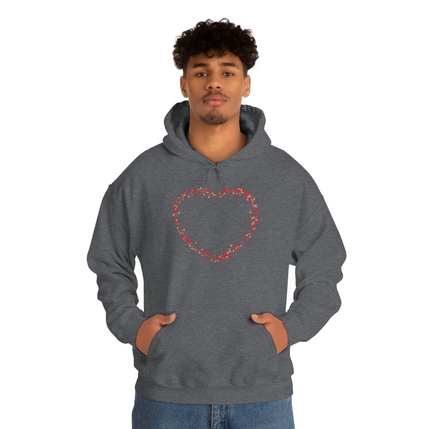 Tiny Red Print Hearts - Ladies Hoodie, Mens Hoodie, Trending, Love Heart, Fashion, Hooded Pullover, Sweatshirt, Hoody, Cozy, Soft, Durable | Comfortable Hoodie - StarJam Hoodie