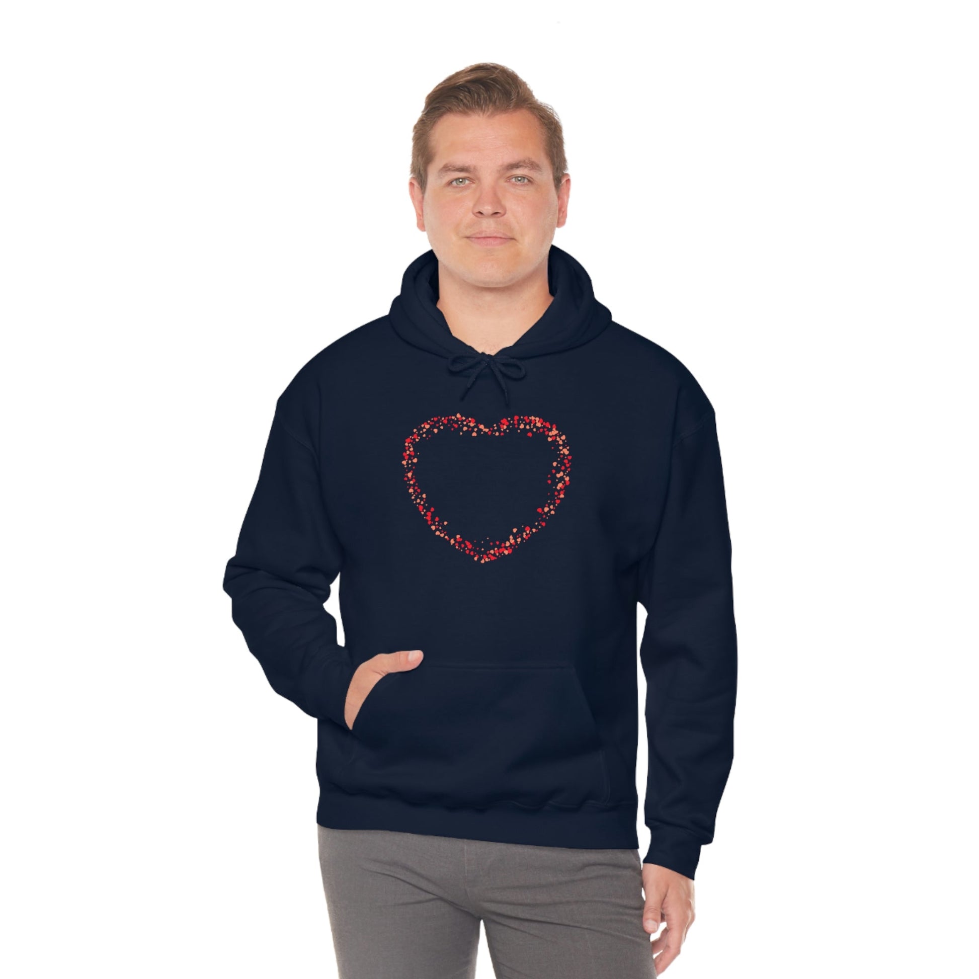 Tiny Red Print Hearts - Ladies Hoodie, Mens Hoodie, Trending, Love Heart, Fashion, Hooded Pullover, Sweatshirt, Hoody, Cozy, Soft, Durable | Comfortable Hoodie - StarJam Hoodie