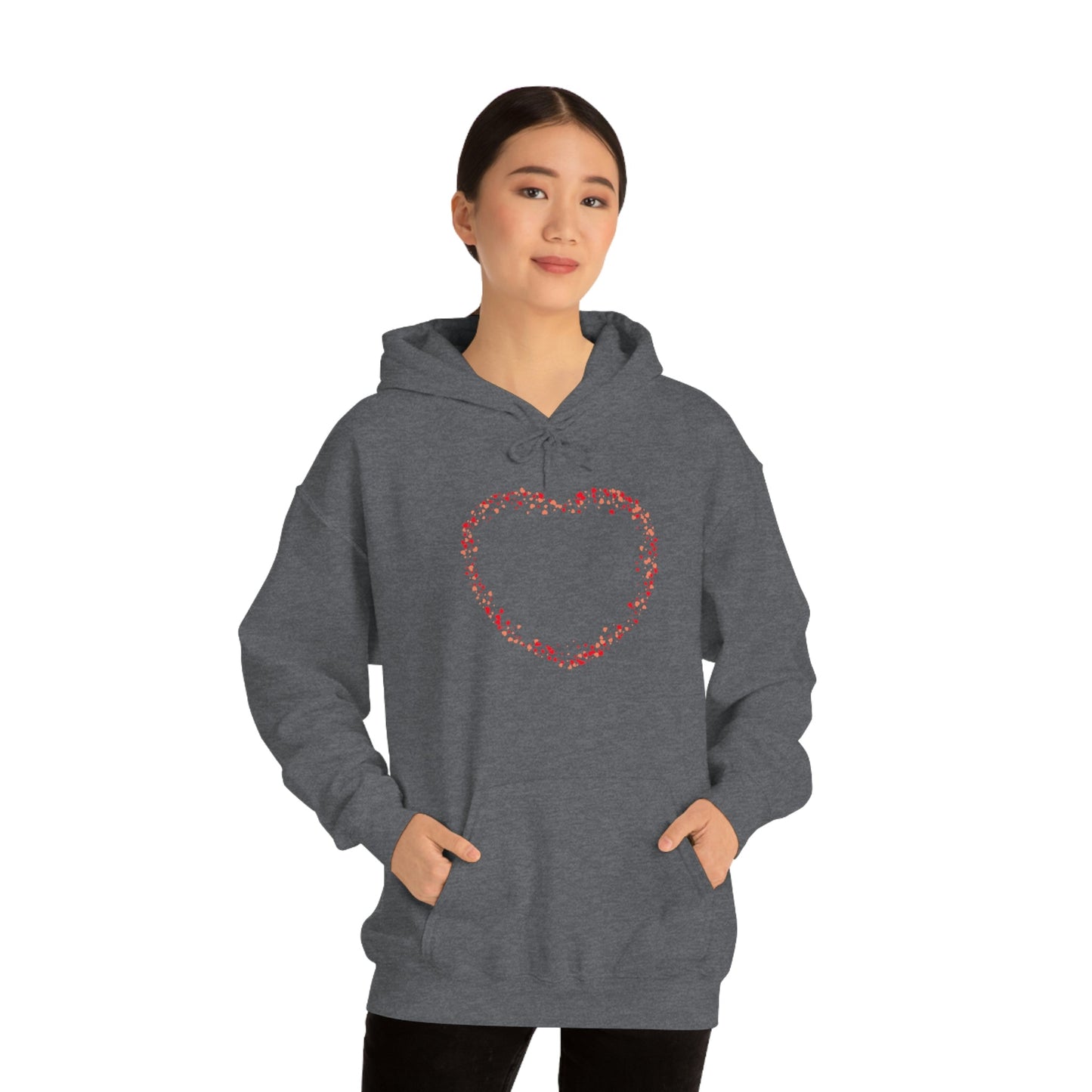 Tiny Red Print Hearts - Ladies Hoodie, Mens Hoodie, Trending, Love Heart, Fashion, Hooded Pullover, Sweatshirt, Hoody, Cozy, Soft, Durable | Comfortable Hoodie - StarJam Hoodie