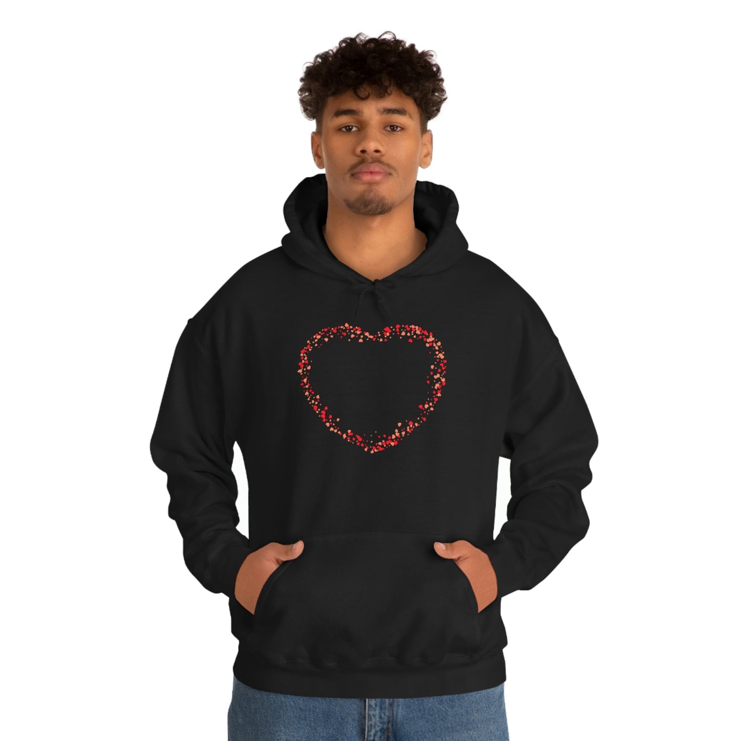 Tiny Red Print Hearts - Ladies Hoodie, Mens Hoodie, Trending, Love Heart, Fashion, Hooded Pullover, Sweatshirt, Hoody, Cozy, Soft, Durable | Comfortable Hoodie - StarJam Hoodie