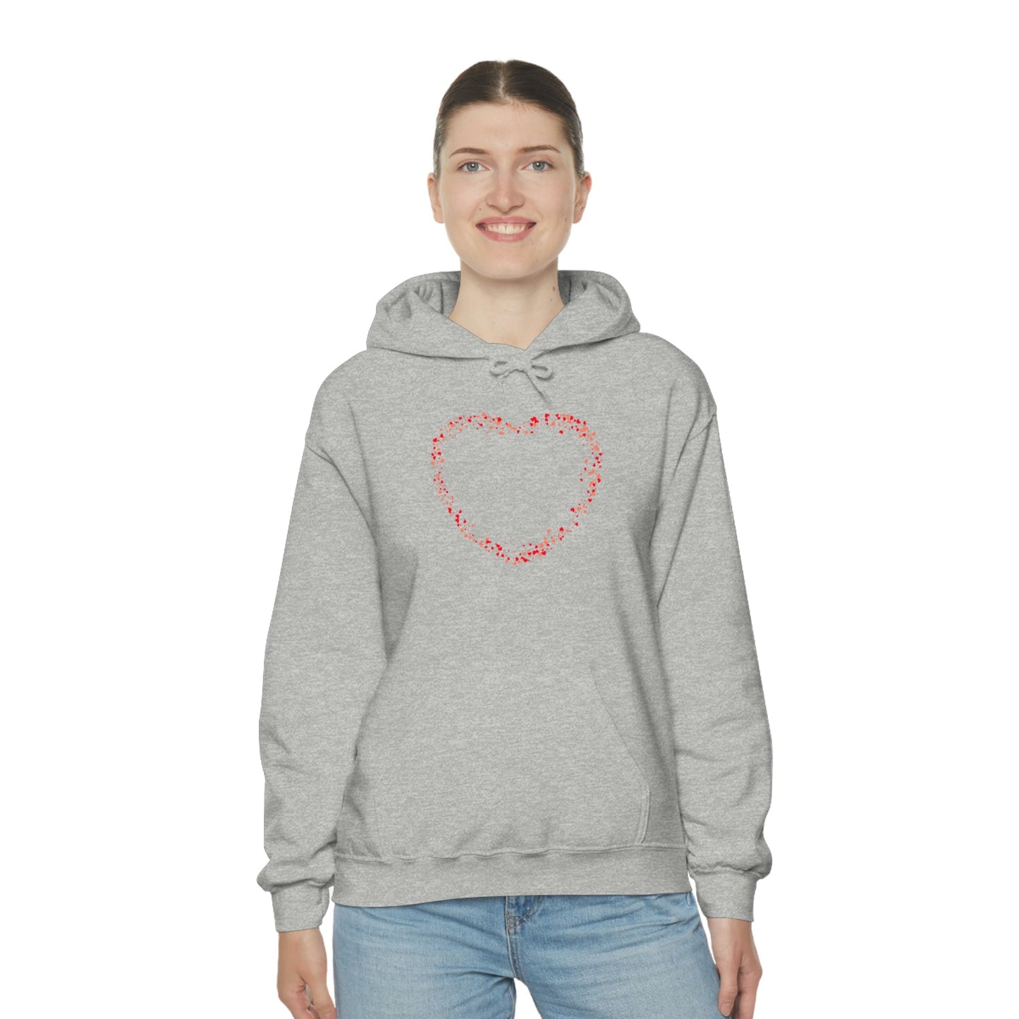 Tiny Red Print Hearts - Ladies Hoodie, Mens Hoodie, Trending, Love Heart, Fashion, Hooded Pullover, Sweatshirt, Hoody, Cozy, Soft, Durable | Comfortable Hoodie - StarJam Hoodie