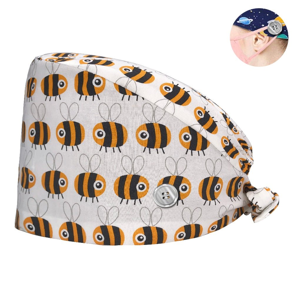 Wholesale 100%cotton Penguin Cartoon Printing Medical Women Nurse Hats Adjustable Beautician Scrub Hat Pet Shop Lab Scrubs Cap - StarJam Gifts