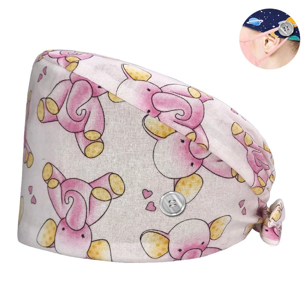 Wholesale 100%cotton Penguin Cartoon Printing Medical Women Nurse Hats Adjustable Beautician Scrub Hat Pet Shop Lab Scrubs Cap - StarJam Gifts