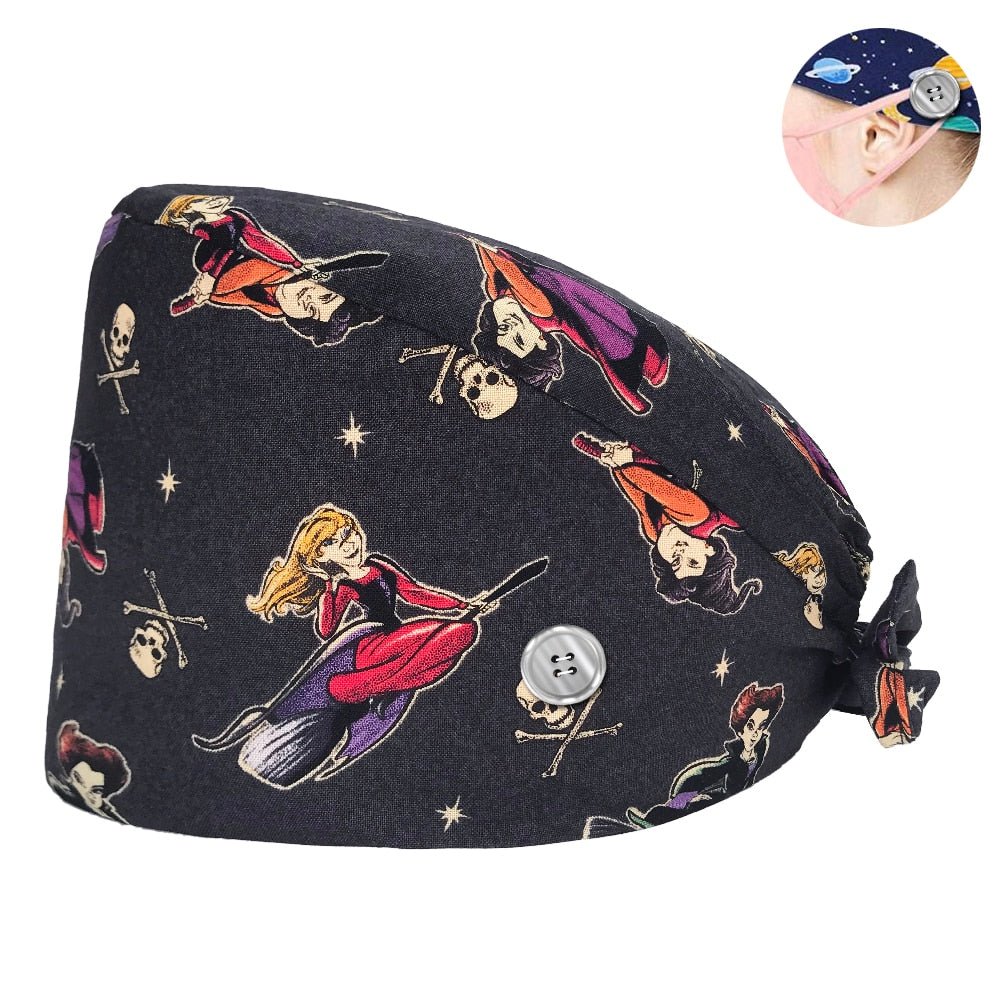 Wholesale 100%cotton Penguin Cartoon Printing Medical Women Nurse Hats Adjustable Beautician Scrub Hat Pet Shop Lab Scrubs Cap - StarJam Gifts