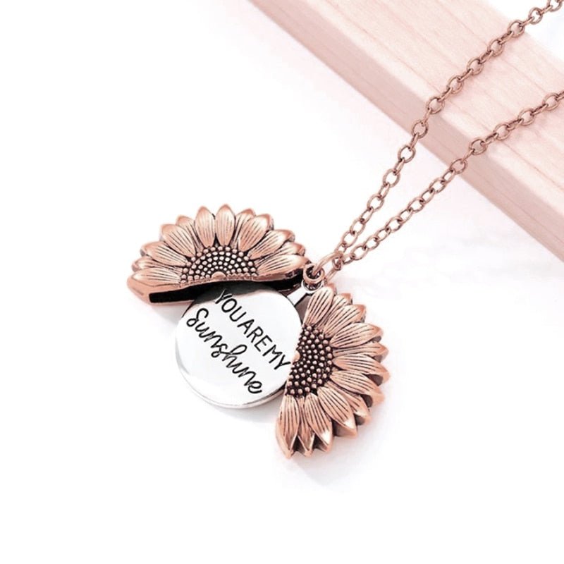 You Are My Sunshine Necklaces For Women Men Lover Gold Color Sunflower Necklace Pendant Jewelry Birthday Gift For Girlfriend Mom - StarJam Gifts