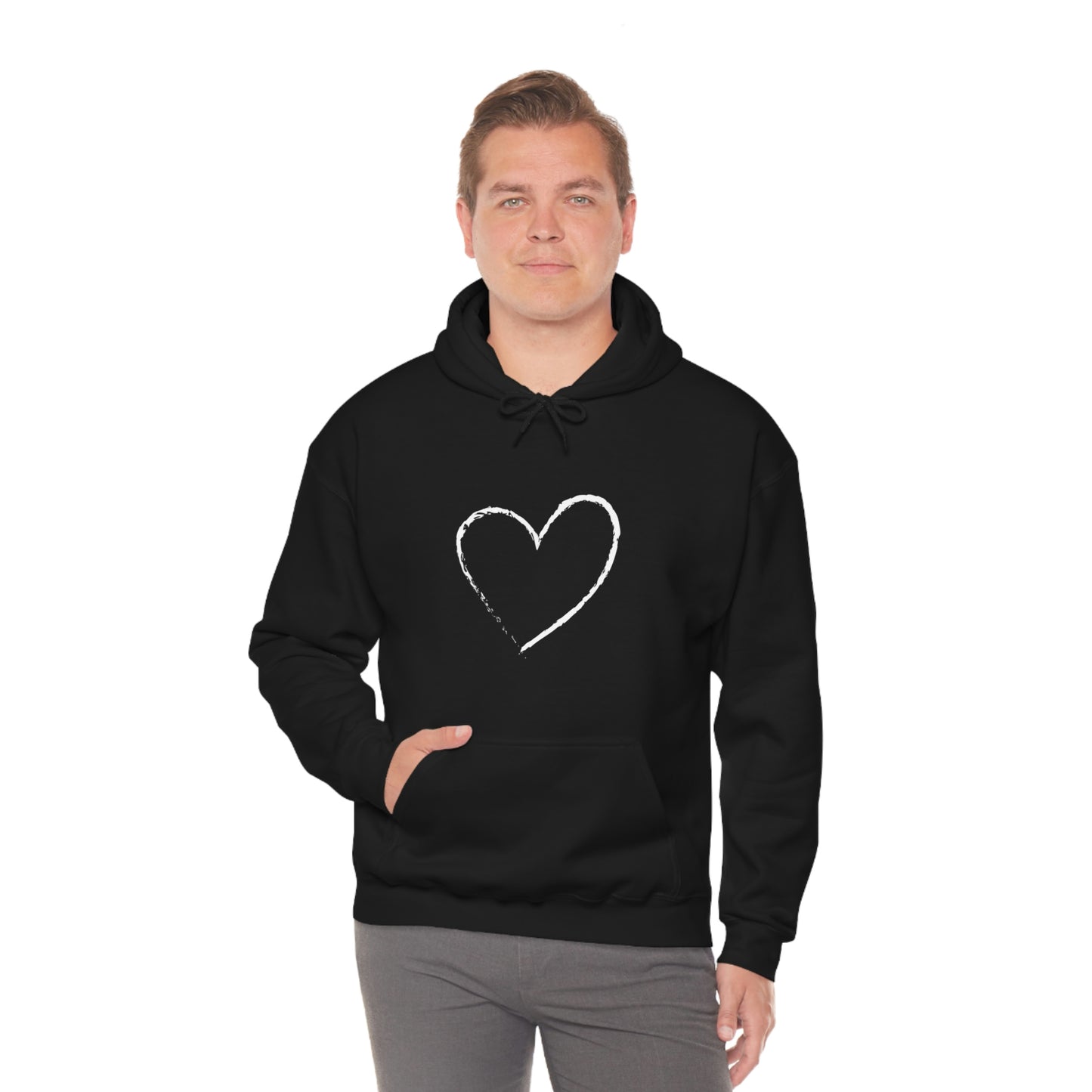 White Heart - Ladies Hoodie, Mens Hoodie, Trending, Love Heart, Fashion, Hooded Pullover, Sweatshirt, Hoody, Heavy Blend Hooded Sweats | Comfortable Hoodie