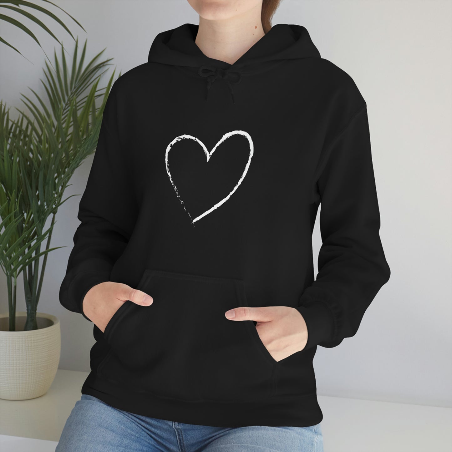 White Heart - Ladies Hoodie, Mens Hoodie, Trending, Love Heart, Fashion, Hooded Pullover, Sweatshirt, Hoody, Heavy Blend Hooded Sweats | Comfortable Hoodie