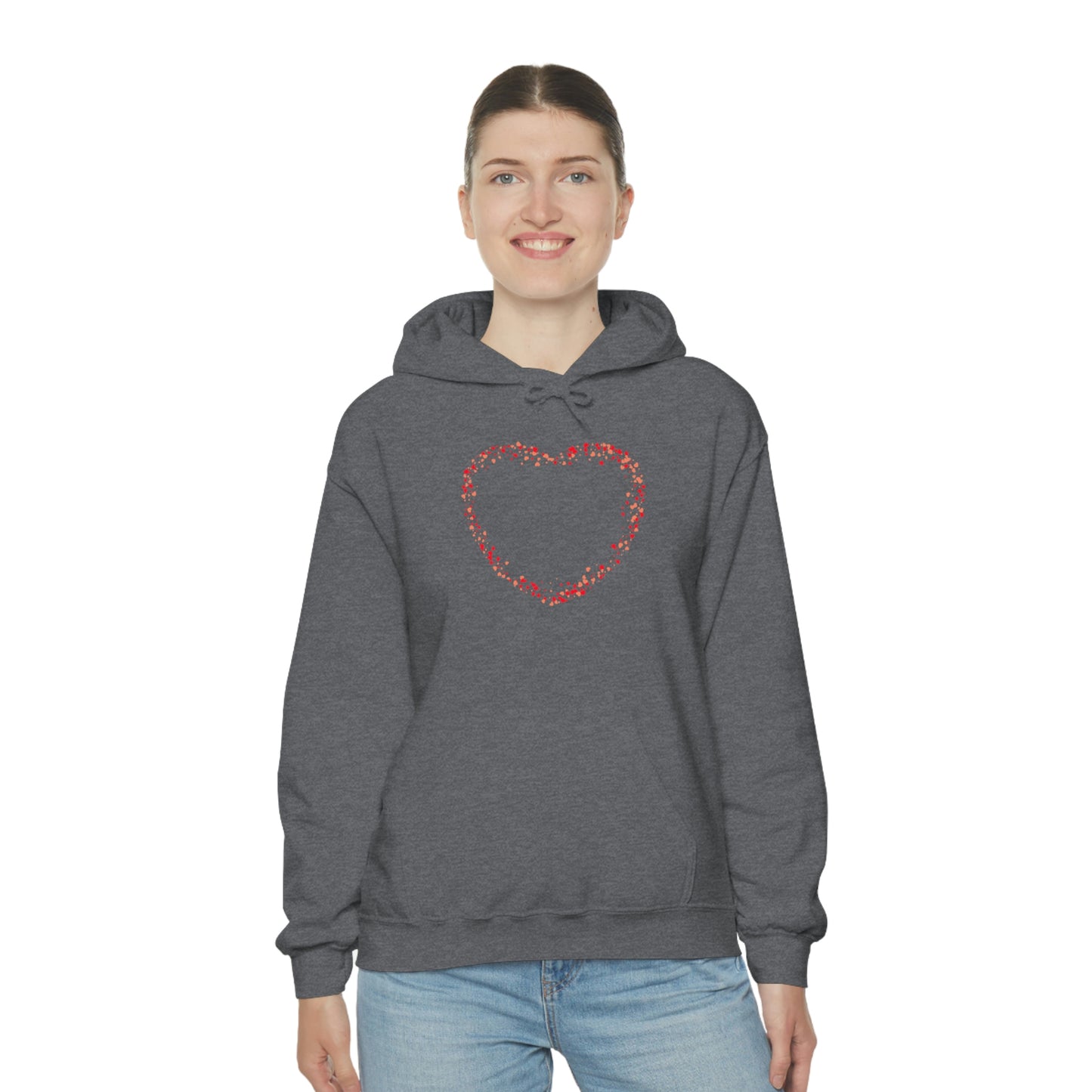 Tiny Red Print Hearts - Ladies Hoodie, Mens Hoodie, Trending, Love Heart, Fashion, Hooded Pullover, Sweatshirt, Hoody, Cozy, Soft, Durable | Comfortable Hoodie - StarJam Hoodie