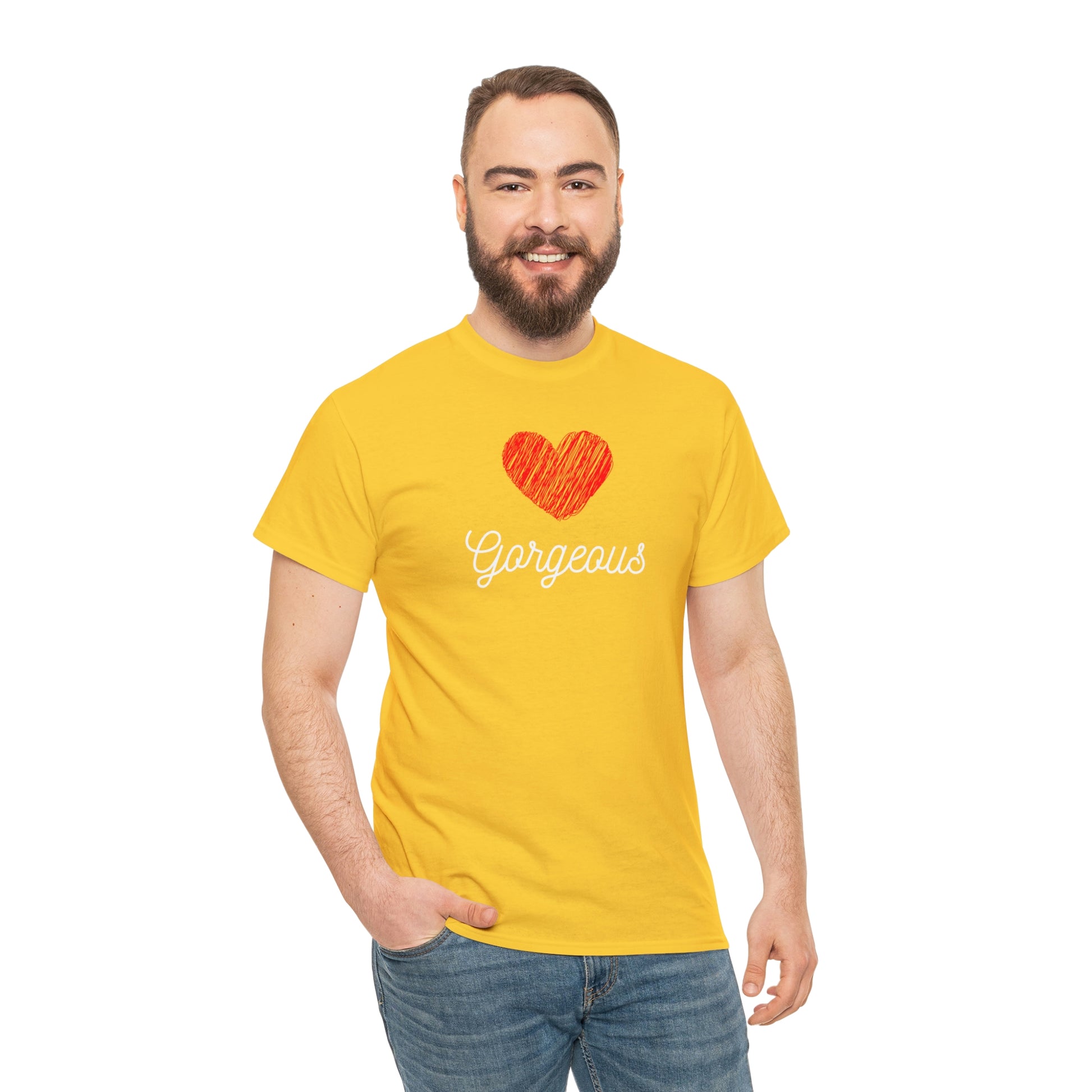 Gorgeous Heart, Love, Positivity, Romantic, Unisex Heavy Cotton Tee - StarJam T-Shirt