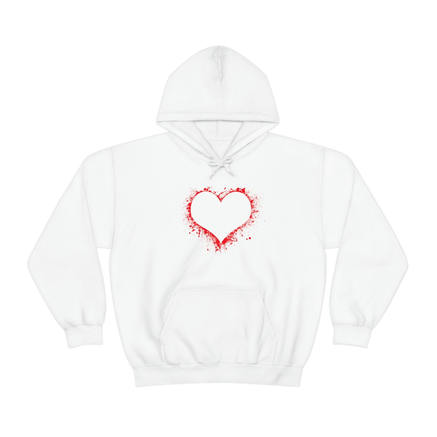 Red Paint Hearts - Ladies Hoodie, Mens Hoodie, Trending, Love Heart, Fashion, Hooded Pullover, Sweatshirt, Hoody, Heavy Blend Hooded Sweat | Comfortable Hoodie - StarJam Hoodie